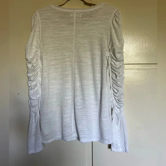 We The Free Natasha Whit Ruched Long Sleeves Top Size Medium - Picture 5 of 10